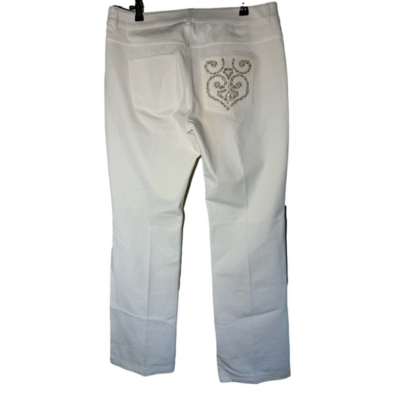 St. John Yellow Label Crystal Pocket in Jeans in White, size 8 New with tags - Picture 2 of 13